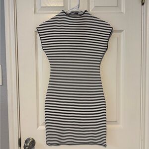 Zara Black and White Striped Mini Dress